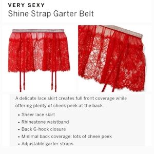 Victoria's secret very sexy shine strap lace skirt garter belt XSMALL SMALL
